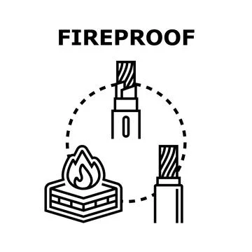 Fireproof electric cable protection with flame icon Stock Illustration