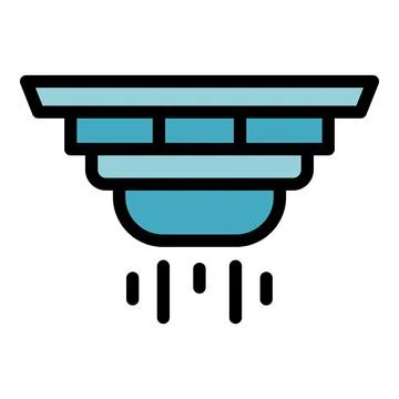 Fireproof smoke detector icon vector flat Stock Illustration