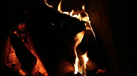 Fireproof video with dangerous fire in the fireplace. Stock Footage 201341451