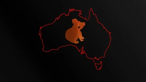 Fires in Australia. Video in motion vector illustration. Stock Footage 122500916
