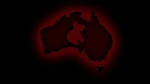 Fires in Australia. Video in motion vector illustration. Stock-Footage 122501487