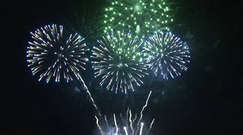 Fires bursts of fireworks. 스톡 동영상 50710655