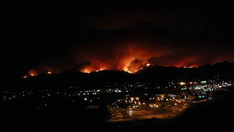 Fires in the city Stock Footage 109205646