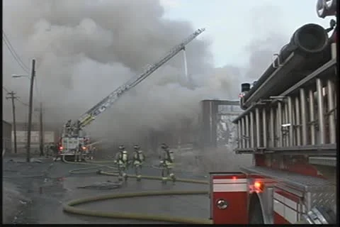Firescend wide 100 ft ariel Video stock 10895044