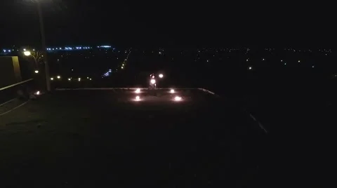 Fireshow on city background Stock Footage 68970693