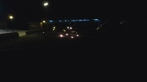 Fireshow on city background Stock Footage 68970898