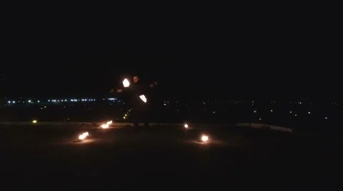 Fireshow on city background Stock Footage 68971591