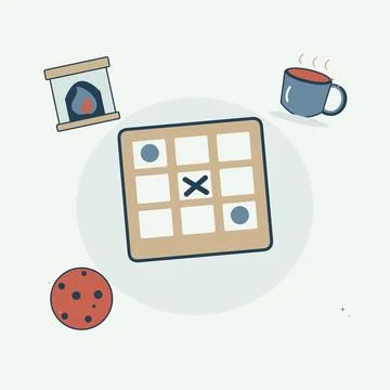 Fireside board game and warm refreshments. Decorative flat vector composition Stock Illustration