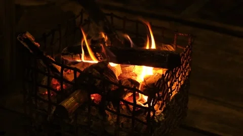 Fireside outside at night Video stock 201803157