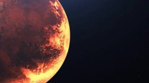 Firestorm on Mars from space Stock Footage 104812200
