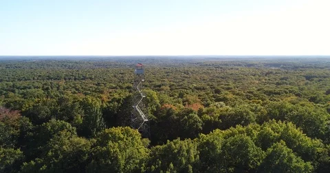The firetower in Mountain Wisconsin Stock Footage 98914790