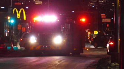 Firetruck arriving on-scene Stock Footage 105178961