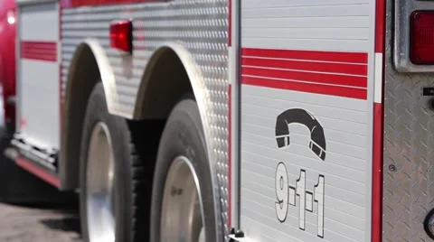Firetruck depth of field Stock Footage 64222985