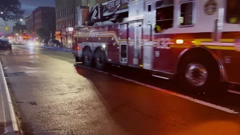Firetruck driveby Video stock 196849218