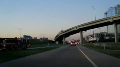 Firetruck on Highway Video stock 12548264