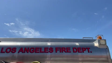 Firetruck LAFD pan Stock Footage 194346545