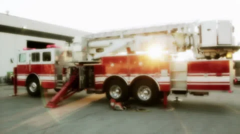 Firetruck lights flashing diffused Video stock 26968972