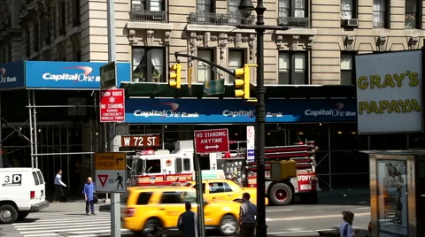 Firetruck in New York Stock Footage 1052145