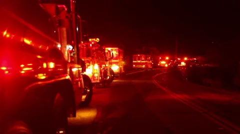 Firetrucks with cameraman Stock-Footage 51029343