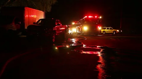 Firetrucks on mountain road Stock-Footage 51137582