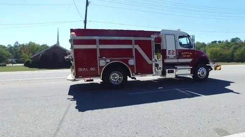 Firetrucks passing by 動画素材 72434143