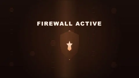 Firewall Active Digital Security System Protection Loop Animation Background Stock-Footage 332695321