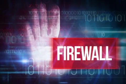 Firewall against blue technology design with binary code 스톡 일러스트