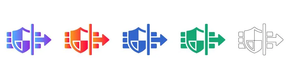 Firewall and Network Security Icons Stock Illustration