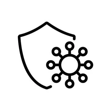 Firewall antivirus icon vector outline illustration Stock Illustration
