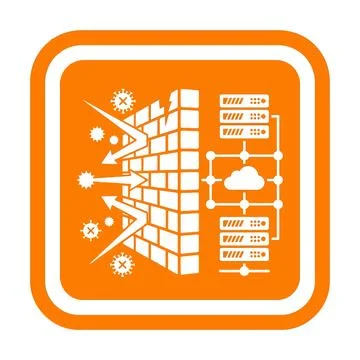 Firewall block database protection concept illustrating cyber threat preven.. Illustrazione stock