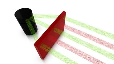 Firewall blocking malicious data Illustrazione stock