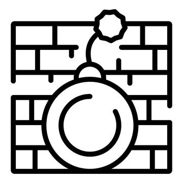 Firewall bomb icon outline vector. Cyber money Illustration