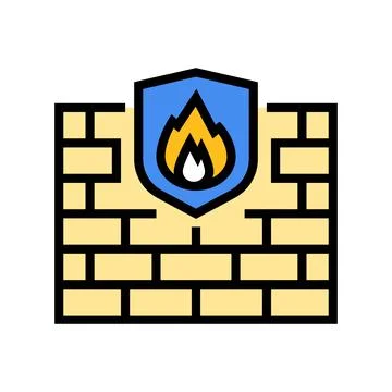 Firewall cloud computing color icon vector illustration Stock Illustration