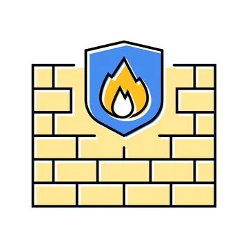 Firewall cloud computing color icon vector illustration Stock Illustration