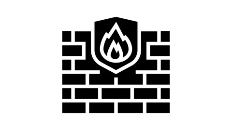 Firewall cloud computing glyph icon animation Stock Footage 326145712