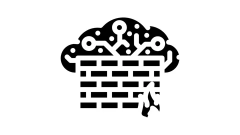 Firewall cloud computing glyph icon animation 動画素材 326735924