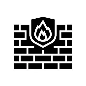 Firewall cloud computing glyph icon vector illustration イラスト素材