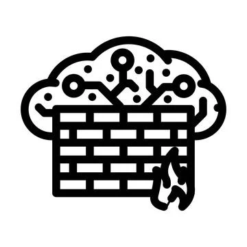 Firewall cloud computing line icon vector illustration イラスト素材
