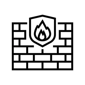 Firewall cloud computing line icon vector illustration Stock Illustration