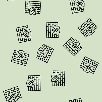 Firewall cloud computing line seamless pattern Stock Illustration