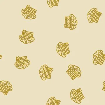 Firewall cloud computing line vector seamless pattern Stock Illustration