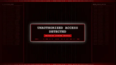 Firewall Compromised Red Cyber Attack Data Breach Hacking Animation. Stock Footage 347138929