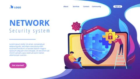 Firewall concept landing page. Stock-Illustration