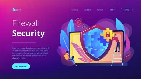 Firewall concept landing page. Stock-Illustration