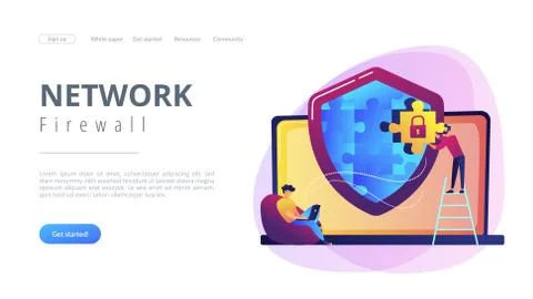 Firewall concept landing page. Stock-Illustration