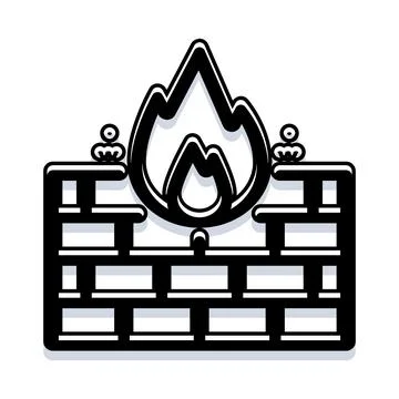 Firewall concept protecting computer network from threats Stock Illustration