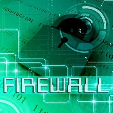 Firewall Data Padlock Means Safe Protected 3d Rendering Stock Illustration
