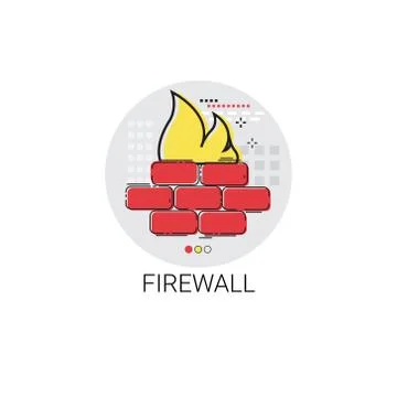 Firewall Data Protection Privacy Internet Information Network Security Icon 스톡 일러스트