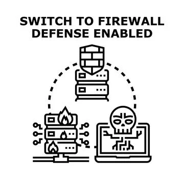 Firewall defense enabling network data security protection Stock Illustration