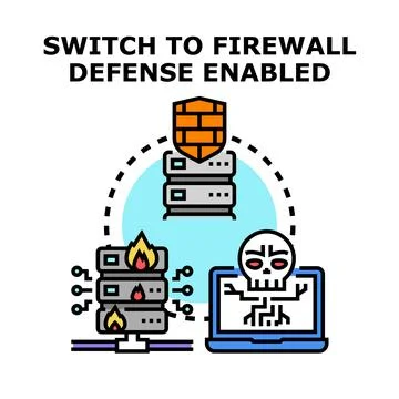 Firewall defense enabling network data security protection イラスト素材